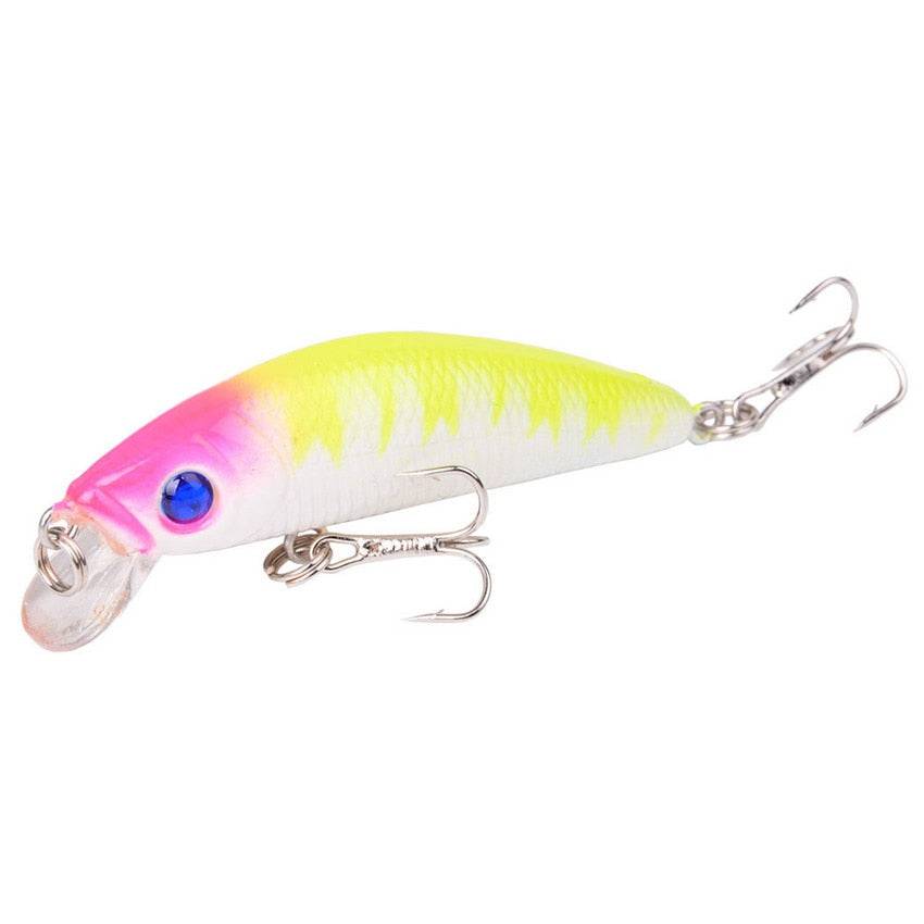 Aorace Minnow Fishing Lure 70mm 8g 3D Eyes Crankbait wobbler Artificial Plastic Hard Bait Fishing Tackle - Quid Mart