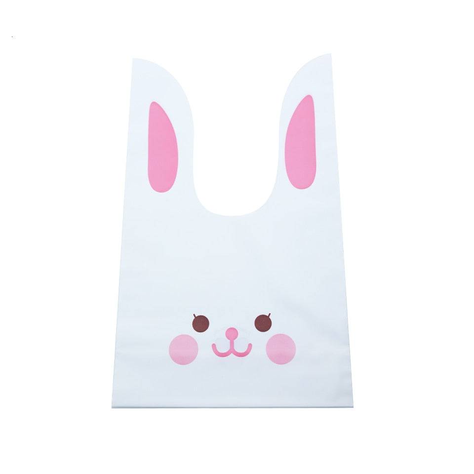 20/50pcs Rabbit Gift Bags Cones Transprant Plastic Bag Carrot Candy Bags Kids Birthday Party Decoration Easter Party Decorations - Quid Mart
