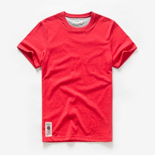 Men's Cotton Solid Color Tee: Casual O-neck, High Quality Top - Quid Mart