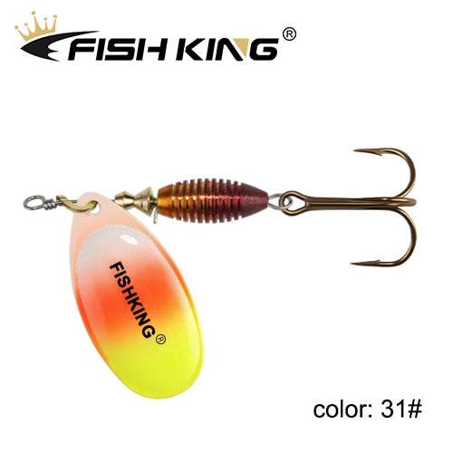 FISH KING New Metal Fishing Lure 4g 4.8g 7g 10g 14g Spinner Bait High Quality Hard Baits Treble Hook Fishing Tackle For Pike - Quid Mart