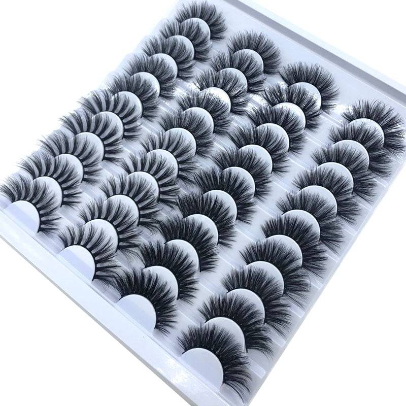 NEW 2-20 pairs 8-25mm fake Eyelashes 100% Mink Eyelashes Mink Lashes Natural Dramatic Volume Eyelashes Extension False Eyelashes - Quid Mart