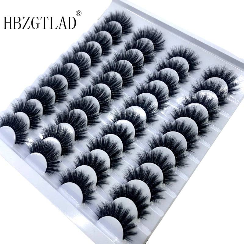 NEW 2-20 pairs 8-25mm fake Eyelashes 100% Mink Eyelashes Mink Lashes Natural Dramatic Volume Eyelashes Extension False Eyelashes - Quid Mart