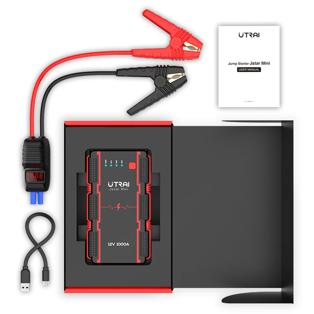 UTRAI 1000A Car Jump Starter  Power Bank Portable Emergency Starter Auto Car Battery Booster Mini Starting Device - Quid Mart