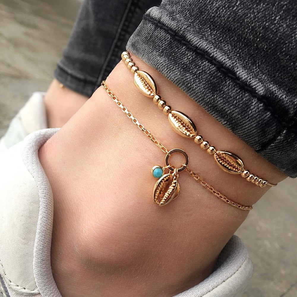 Bohemian Shell Heart Anklets: Summer Jewelry for Women and Girls - Quid Mart