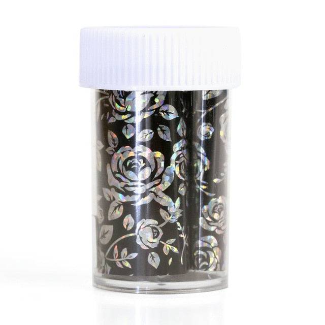 4*100cm/Roll Holographic Nail Foil Flame Dandelion Panda Bamboo Holo Nail Art Transfer Sticker Water Slide Nail Art Decals - Quid Mart