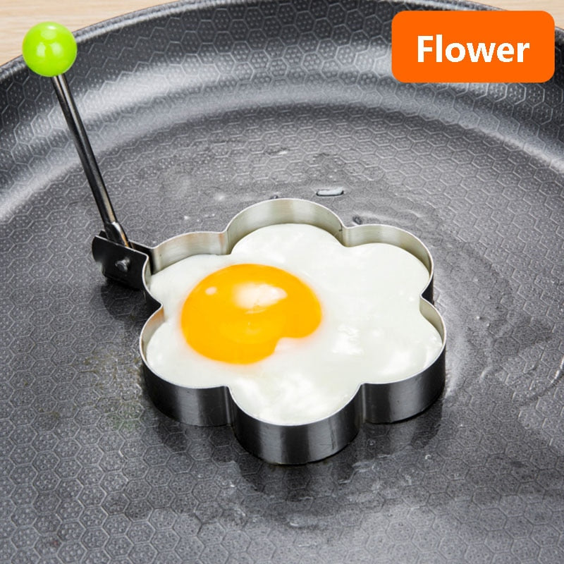 Stainless Steel 5Style Fried Egg Pancake Shaper Omelette Mold Mould Frying Egg Cooking Tools Kitchen Accessories Gadget Rings - Quid Mart