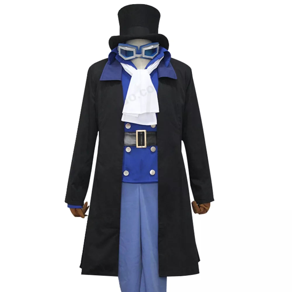 Anime sabo from  Cosplay Costume Cloak Mens Suit Halloween coat vest shirt pant tie uniform Hat set