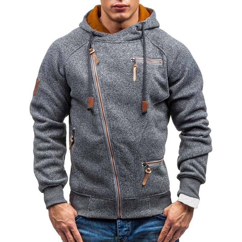 New Men's Casual Long Sleeve Hoodie - Slim Fit Zipper Sweatshirt, Streetwear - Quid Mart