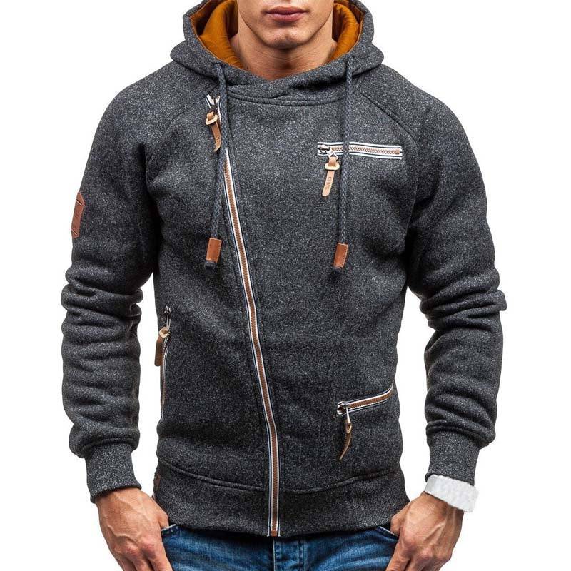 New Men's Casual Long Sleeve Hoodie - Slim Fit Zipper Sweatshirt, Streetwear - Quid Mart