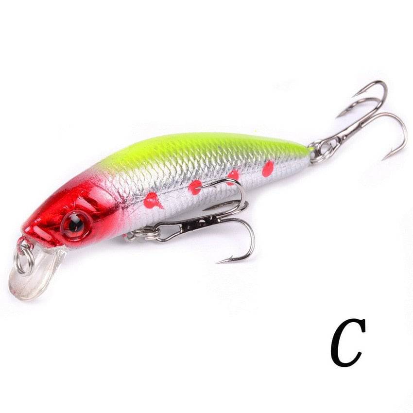 Aorace Minnow Fishing Lure 70mm 8g 3D Eyes Crankbait wobbler Artificial Plastic Hard Bait Fishing Tackle - Quid Mart