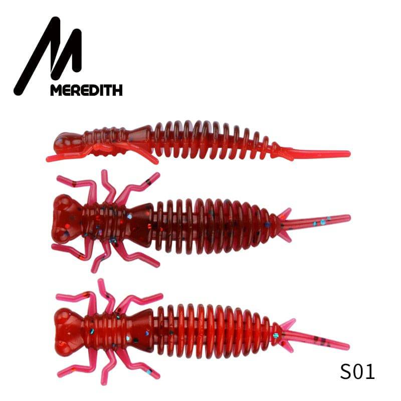 MEREDITH Larva Soft Lures 50mm 62mm 85mm Artificial Lures Fishing Worm Silicone Bass Pike Minnow Swimbait Jigging Plastic Baits - Quid Mart