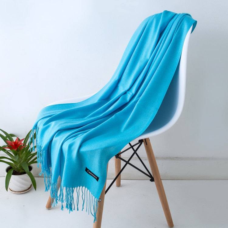 Winter Women's Cashmere Scarf: 2023 Fashion, Solid, Long Hijab, Shawl - Quid Mart