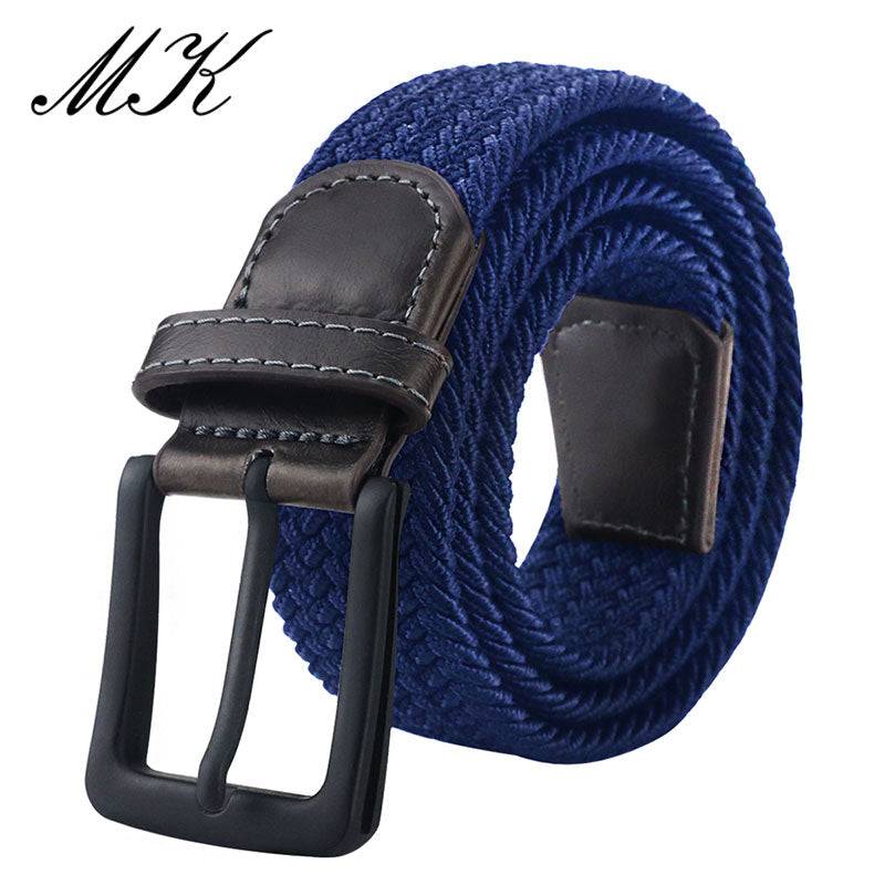 MaiKun Canvas Belts for Men Fashion Metal Pin Buckle Military Tactical Strap Male Elastic Belt for Pants Jeans - Quid Mart