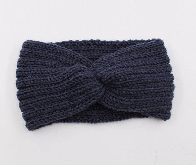 Knitted Knot Cross Headband - Women's Autumn Hair Accessories - Quid Mart