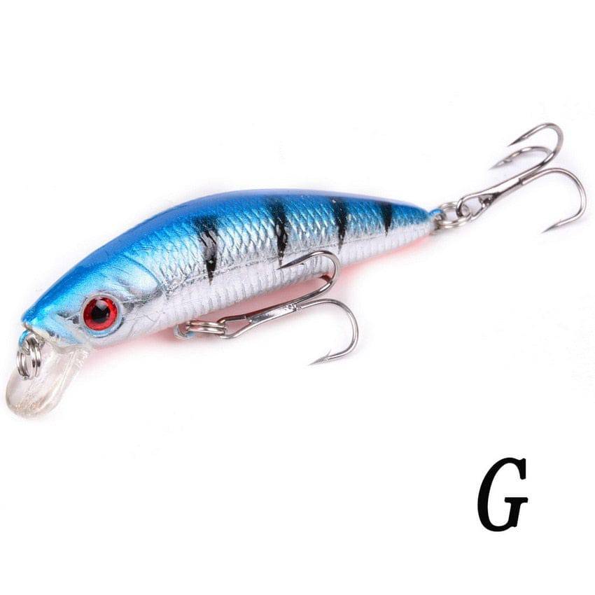 Aorace Minnow Fishing Lure 70mm 8g 3D Eyes Crankbait wobbler Artificial Plastic Hard Bait Fishing Tackle - Quid Mart