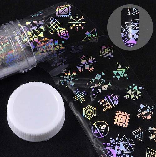 4*100cm/Roll Holographic Nail Foil Flame Dandelion Panda Bamboo Holo Nail Art Transfer Sticker Water Slide Nail Art Decals - Quid Mart