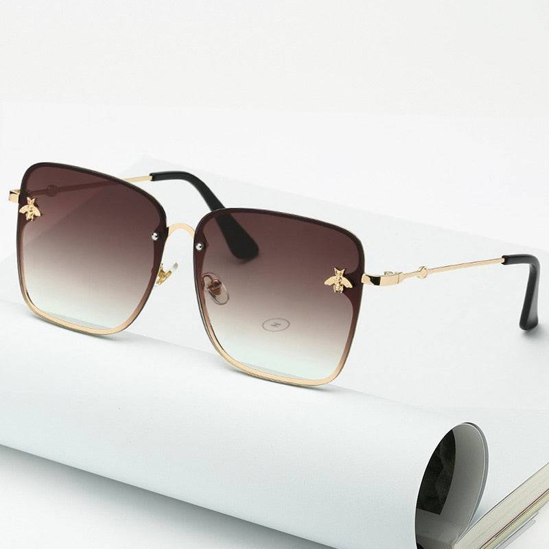 2023 Oversize Rimless Square Sunglasses: Fashionable UV400 Protection - Quid Mart