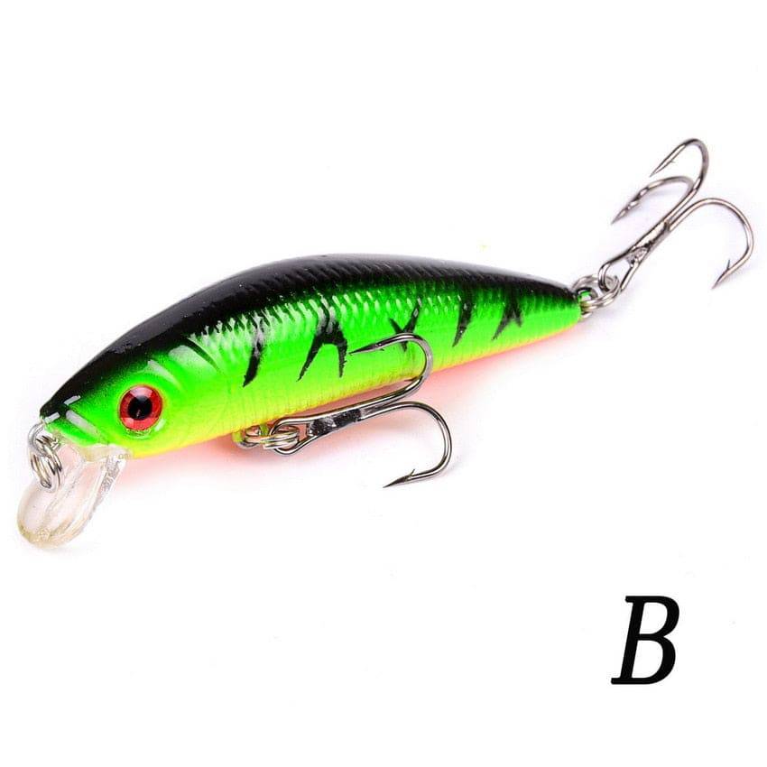 Aorace Minnow Fishing Lure 70mm 8g 3D Eyes Crankbait wobbler Artificial Plastic Hard Bait Fishing Tackle - Quid Mart