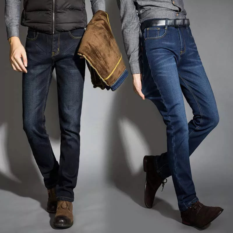 Men Warm Jeans High Quality Autumn Winter Jeans