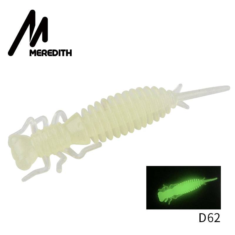 MEREDITH Larva Soft Lures 50mm 62mm 85mm Artificial Lures Fishing Worm Silicone Bass Pike Minnow Swimbait Jigging Plastic Baits - Quid Mart