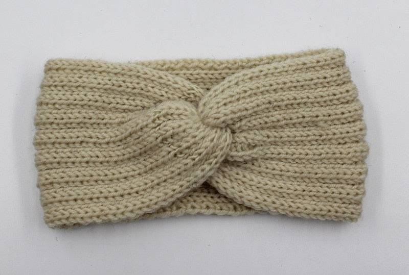 Knitted Knot Cross Headband - Women's Autumn Hair Accessories - Quid Mart