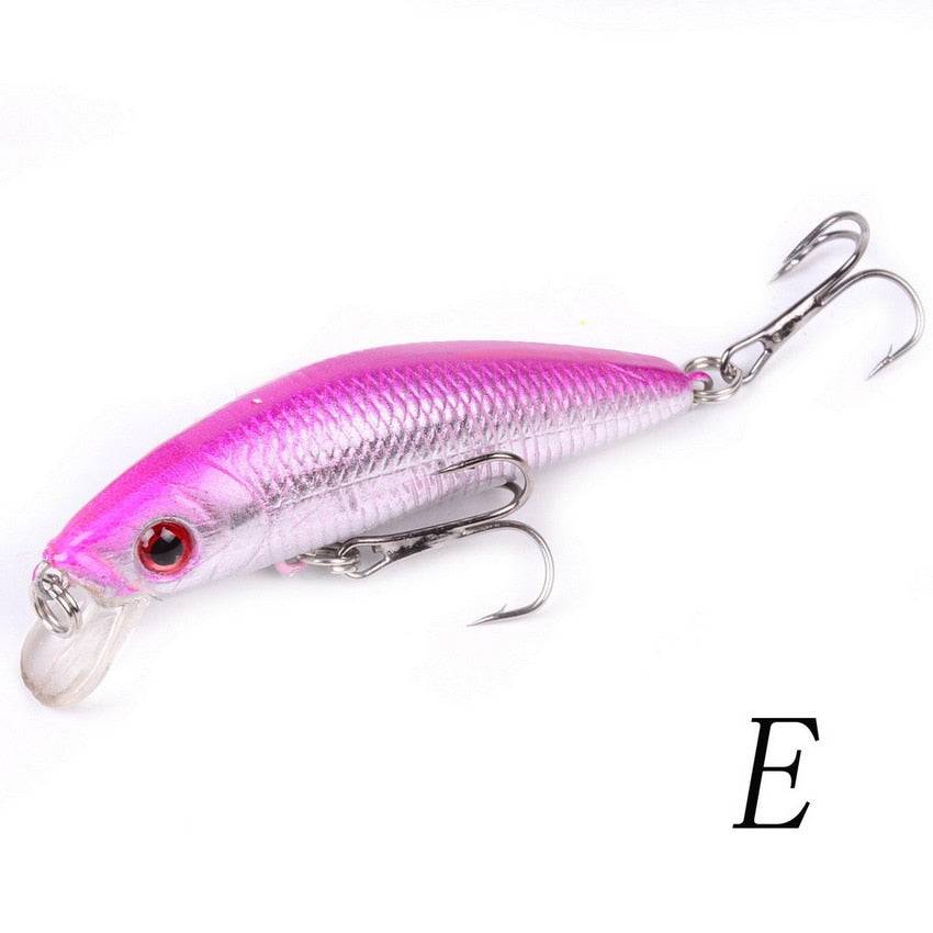 Aorace Minnow Fishing Lure 70mm 8g 3D Eyes Crankbait wobbler Artificial Plastic Hard Bait Fishing Tackle - Quid Mart