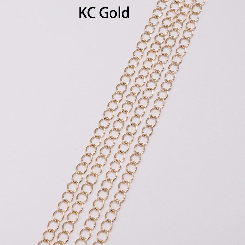 5m/lot 2.5 2.8 3.6 4.8 mm Long Open Link Ring Extended Extension Necklace Chains Tail Extender Chain For Jewelry Making Supplies - Quid Mart