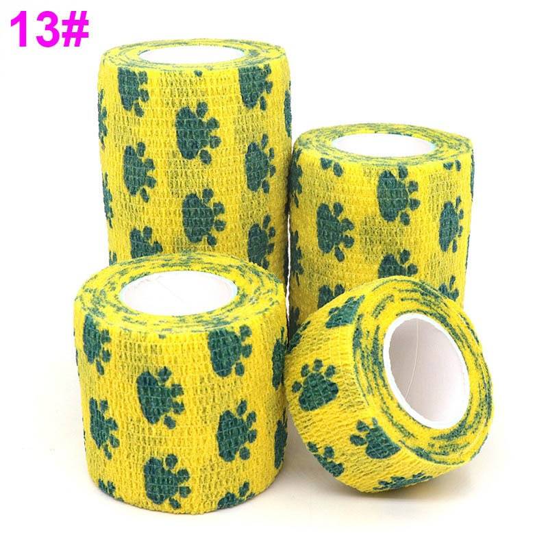 1 Pcs Printed Medical Self Adhesive Elastic Bandage 4.8m Colorful Sports Wrap Tape for Finger Joint Knee First Aid Kit Pet Tape - Quid Mart