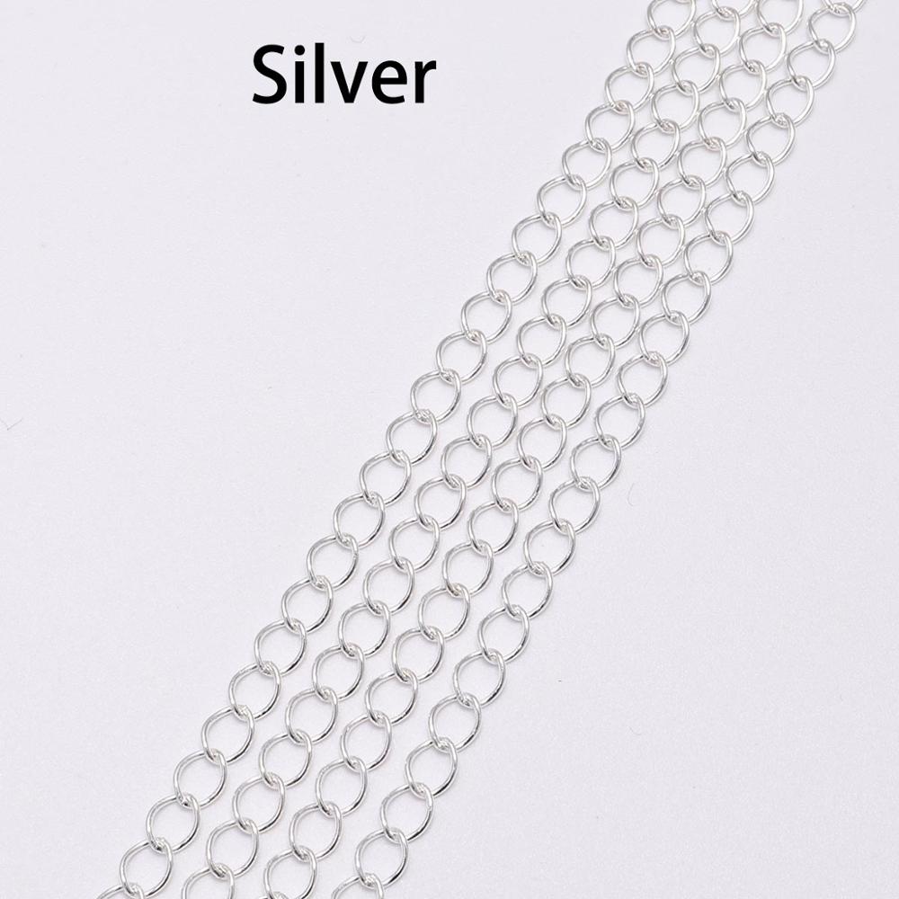 5m/lot 2.5 2.8 3.6 4.8 mm Long Open Link Ring Extended Extension Necklace Chains Tail Extender Chain For Jewelry Making Supplies - Quid Mart