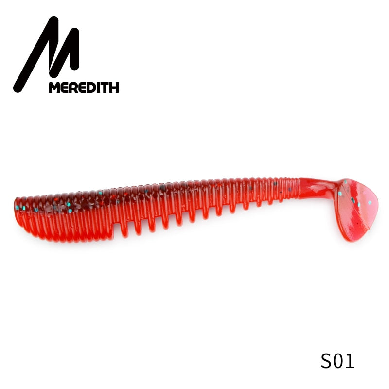 MEREDITH Awaruna Fishing Lures 8cm 9.5cm 13cm Artificial Baits Wobblers Soft Lures Shad Carp Silicone Fishing Soft Baits Tackle - Quid Mart