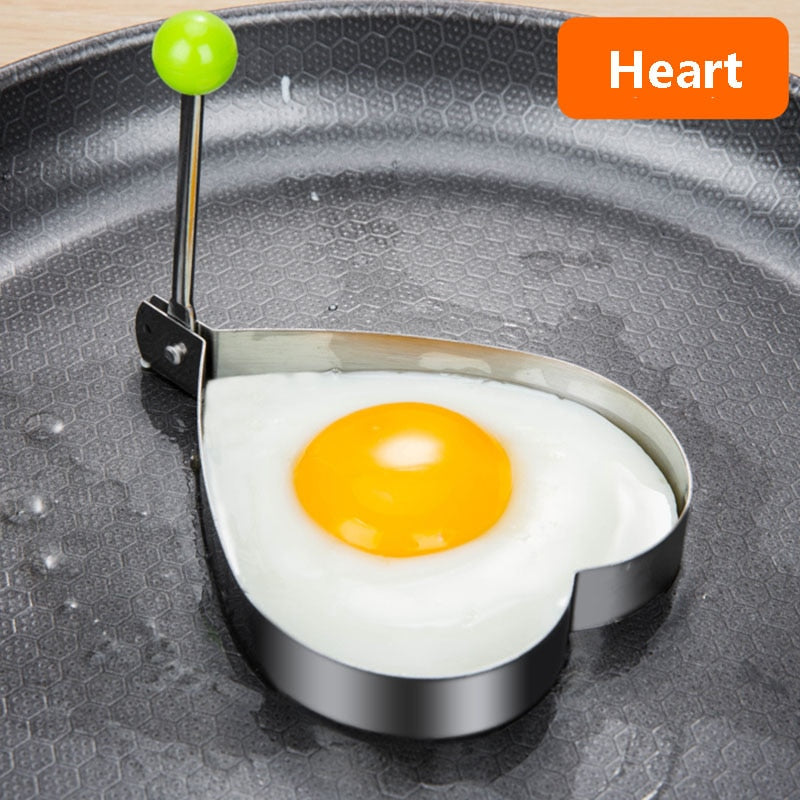 Stainless Steel 5Style Fried Egg Pancake Shaper Omelette Mold Mould Frying Egg Cooking Tools Kitchen Accessories Gadget Rings - Quid Mart