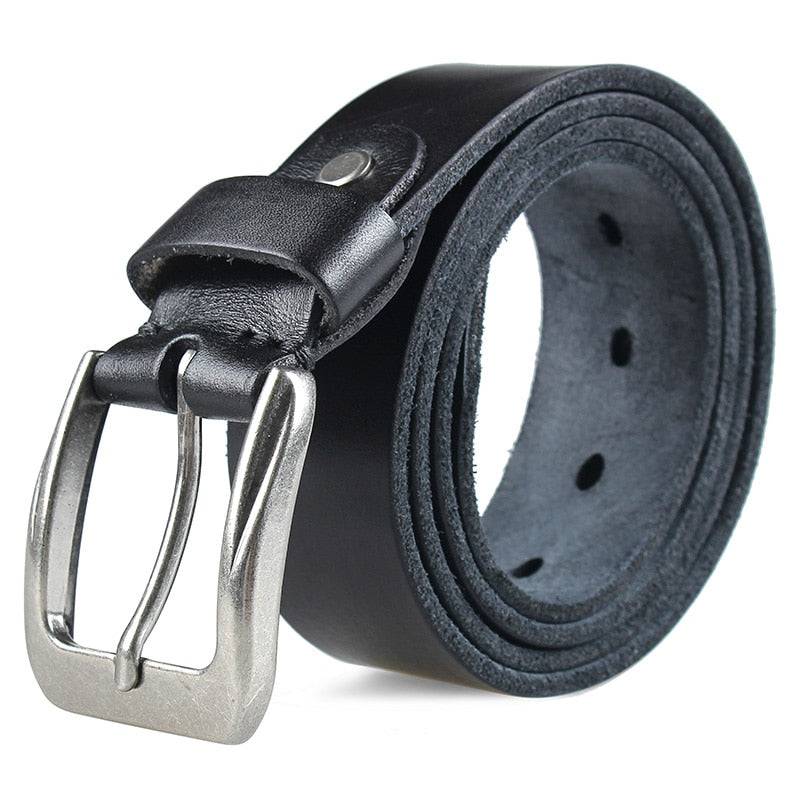 MEDYLA Men Top Layer Leather  Casual High Quality Belt Vintage Design Pin Buckle Genuine Leather Belts For Men Original Cowhide - Quid Mart