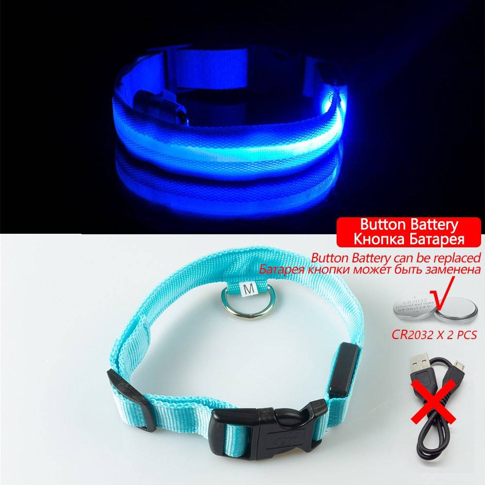 USB Charging/Battery replacement Led Dog Collar Anti-Lost Collar For Dogs Puppies Dog Collars Leads LED Supplies Pet Products - Quid Mart