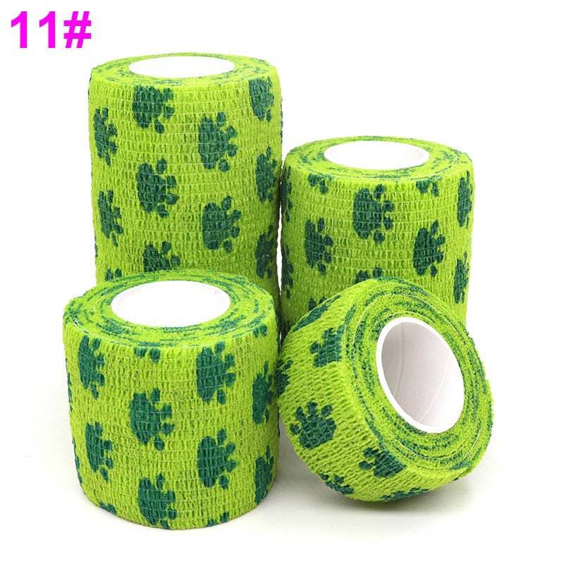 1 Pcs Printed Medical Self Adhesive Elastic Bandage 4.8m Colorful Sports Wrap Tape for Finger Joint Knee First Aid Kit Pet Tape - Quid Mart