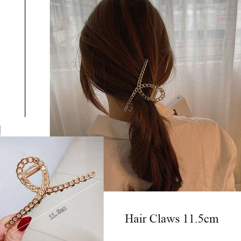 Metal Hair Claw - Women's Elegant Geometric Hairpin - Quid Mart