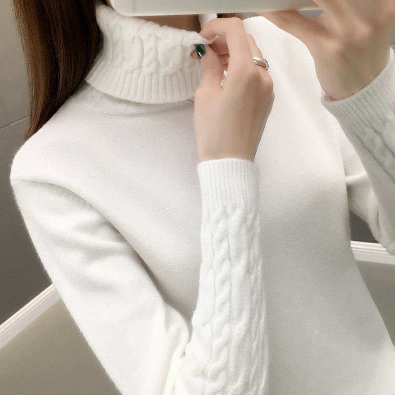 2023 Women's Turtleneck Sweater: Autumn-Winter, Khaki - Quid Mart