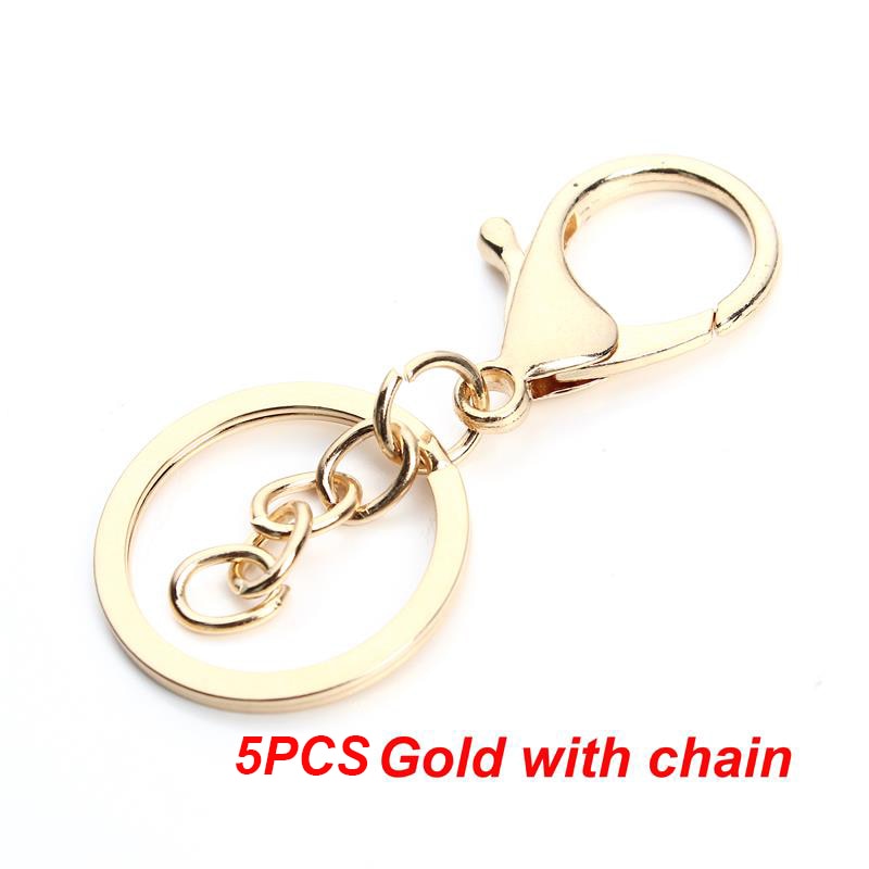 5-20pcs  Key Chain Key Ring Keychain Bronze Rhodium Gold Color 28mm Long Round Split Keyrings DIY Jewelry Making Wholesale - Quid Mart