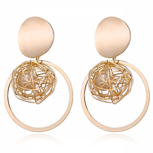 Fashion Statement Earrings 2019 Big Geometric Round Earrings For Women Hanging Dangle Earrings Drop Earing Modern Female Jewelry - Quid Mart