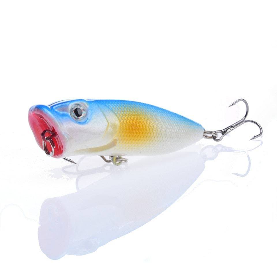 1pcs Fishing Lures Topwater Popper Bait 6.5cm 12g Hard Bait Artificial Wobblers Plastic Fishing Tackle with 6# Hooks - Quid Mart