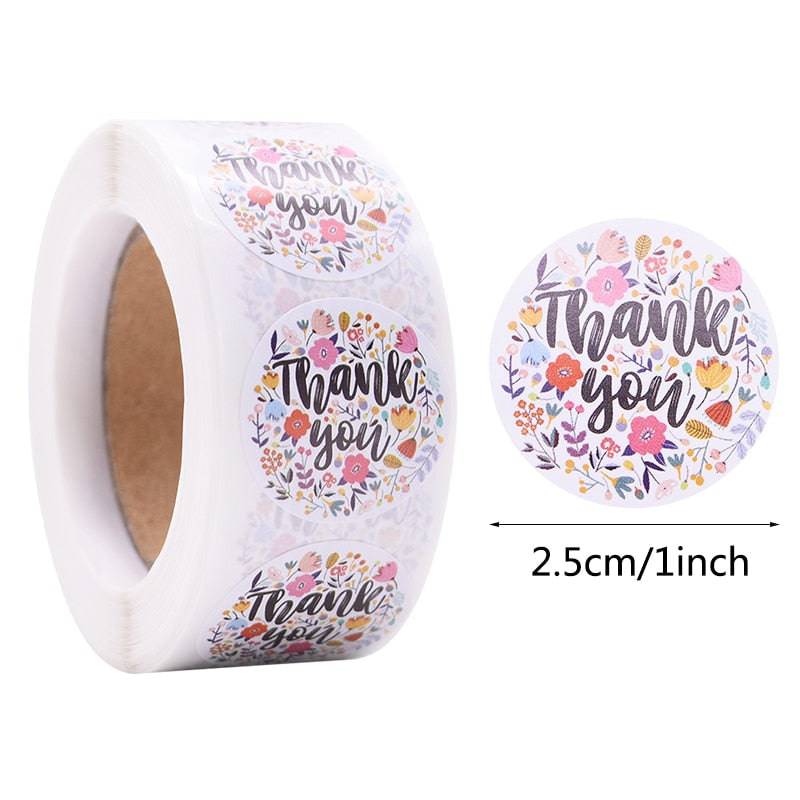 Gift Sealing Stickers 500pcs Thank You Love Design Diary Scrapbooking Stickers Festival Birthday Party Gift Decorations Labels - Quid Mart