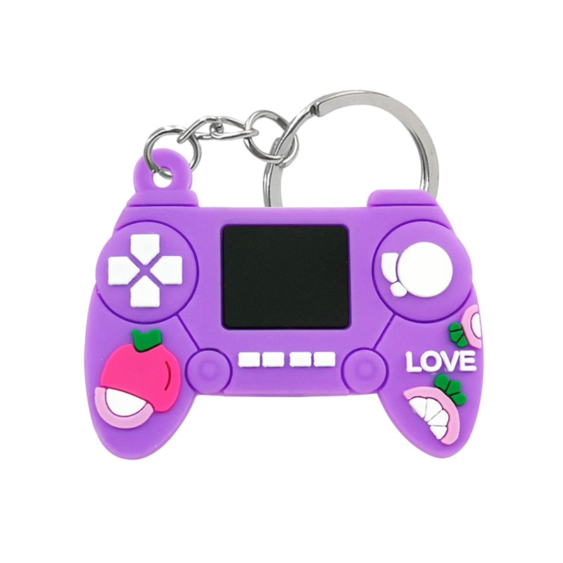 1PCS PVC new style Game Machine Keychain &amp; Keyring Cute Gamepad Joystick Key Chain Keychains Bag Car Hanging fit men boy keys - Quid Mart