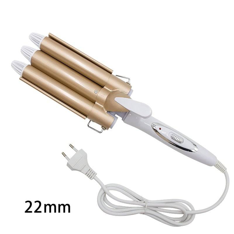 Professional Hair Tools Curling Iron Ceramic Triple Barrel Hair Styler Hair Waver Styling Tools Hair Curlers Electric Curling - Quid Mart