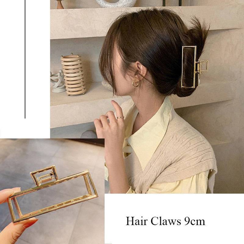 Metal Hair Claw - Women's Elegant Geometric Hairpin - Quid Mart