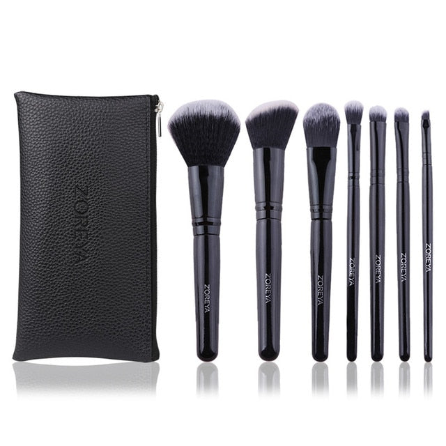 ZOREYA Black Makeup Brushes Set Eye Face Cosmetic Foundation Powder Blush Eyeshadow Kabuki Blending Make up Brush Beauty Tool - Quid Mart