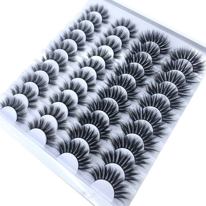 NEW 2-20 pairs 8-25mm fake Eyelashes 100% Mink Eyelashes Mink Lashes Natural Dramatic Volume Eyelashes Extension False Eyelashes - Quid Mart