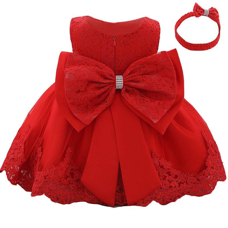 Newborn Baby Girl Lace Dresses with Long Sleeves - Quid Mart