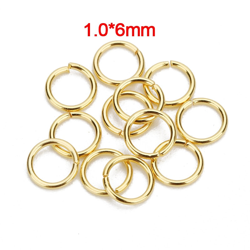 100Pcs/Lot Stainless Steel Open Jump Ring 4/5/6/8mm Dia Round Gold Color Split Rings For Diy Jewelry Making Findings Wholesale - Quid Mart