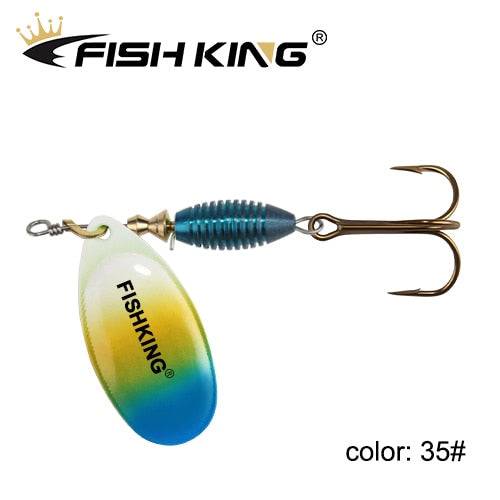 FISH KING New Metal Fishing Lure 4g 4.8g 7g 10g 14g Spinner Bait High Quality Hard Baits Treble Hook Fishing Tackle For Pike - Quid Mart