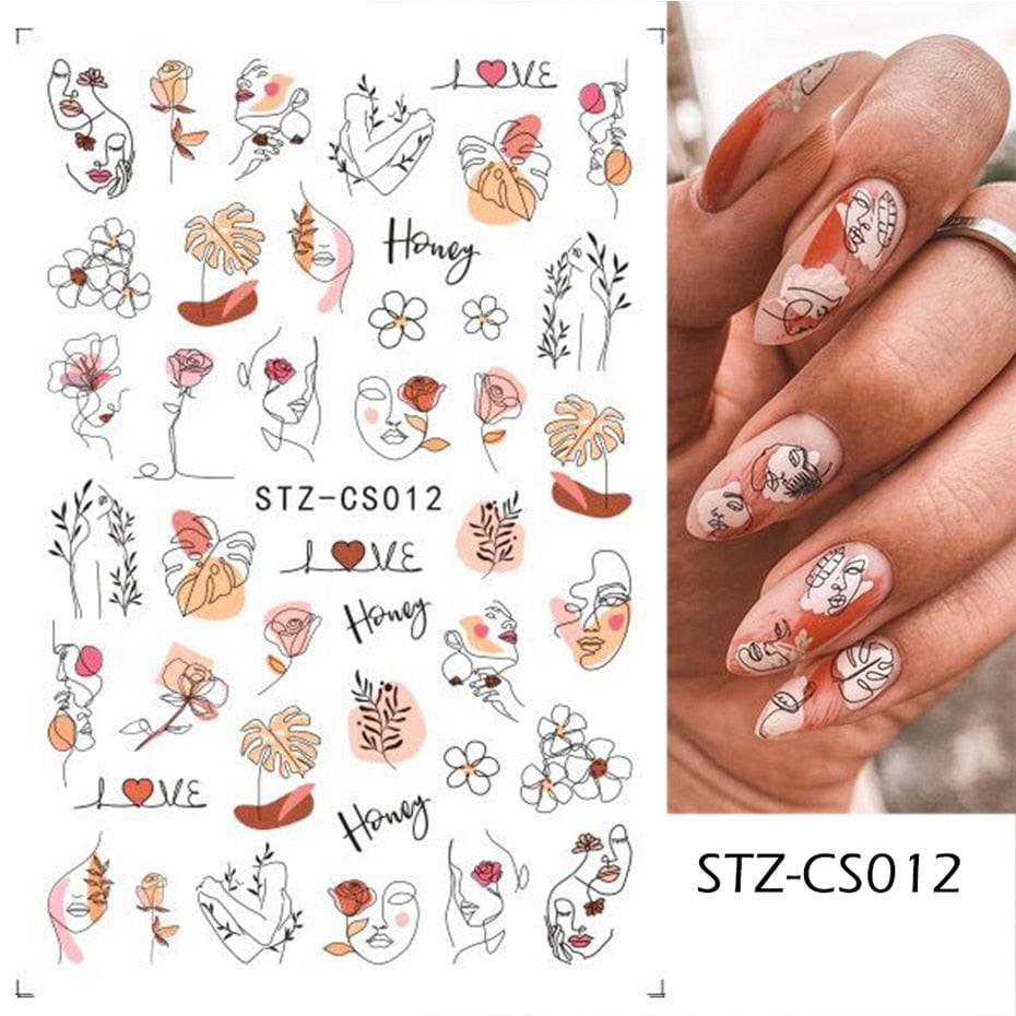 3D Valentine Sticker for Nails Cute Cartoon Lover Sliders for Nail Gang Girl DIY Design Decals Manicure Nail Art Decor GLF106 - Quid Mart