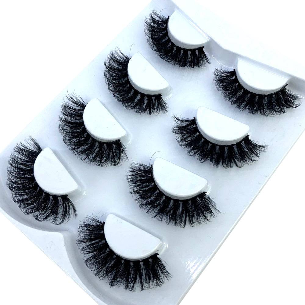 HBZGTLAD New 7/8 pairs 15-25mm natural 3D false eyelashes fake lashes makeup kit Mink Lashes extension mink eyelashes maquiagem - Quid Mart